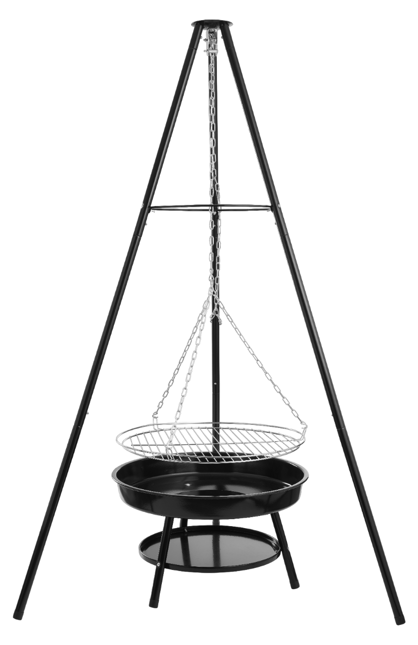 Dangrill Tripod Bålsted med bålfad og rist