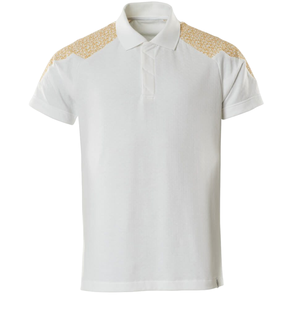 Mascot Food & Care Poloshirt i hvid/karrygul - Str. 4XL