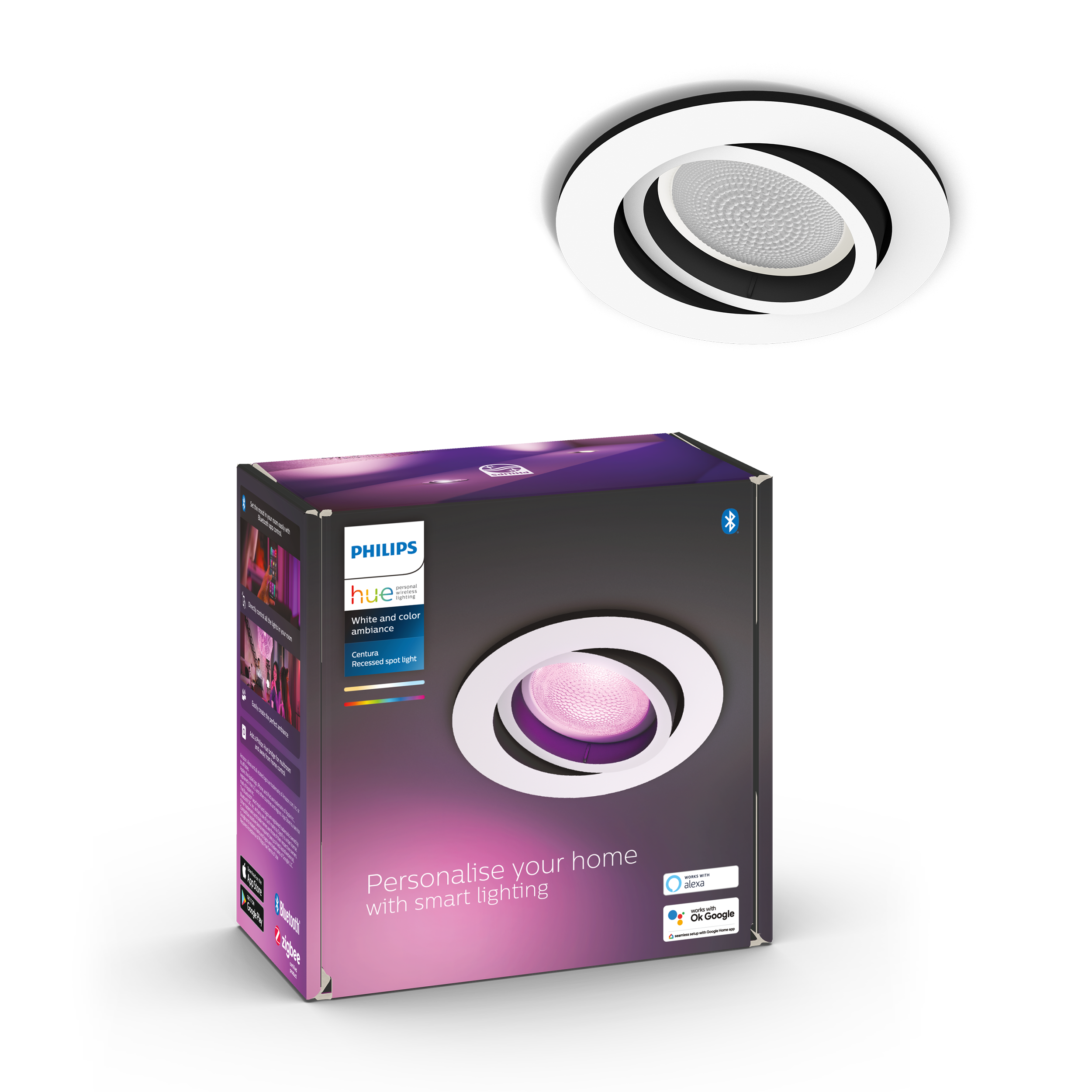 Philips Hue Centura WCA BT Rund indbygningsspot i hvid