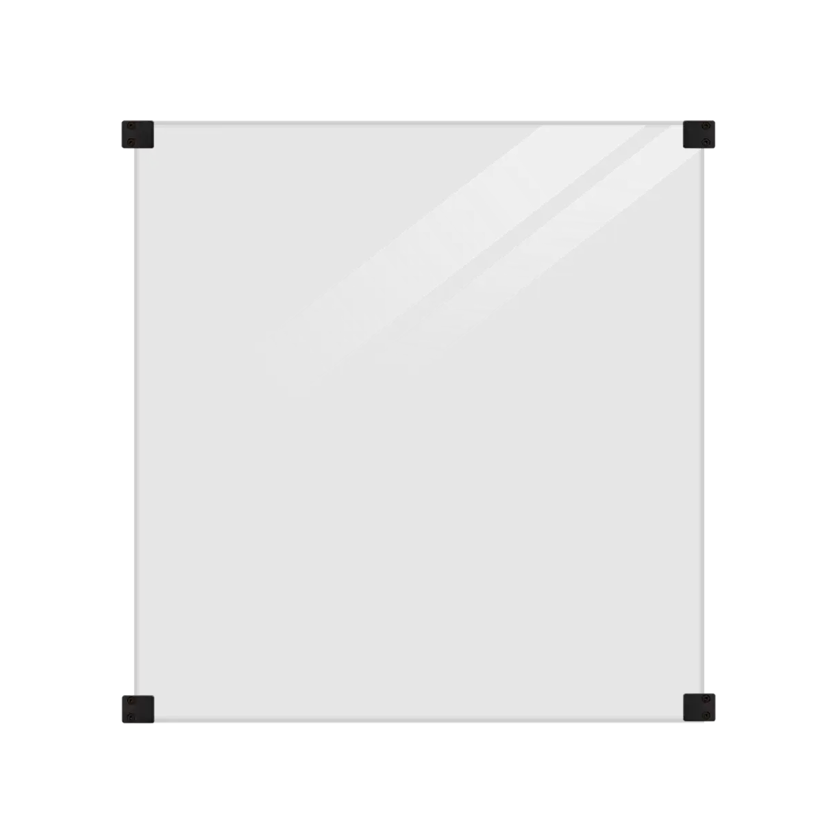 Plus Lamineret Glashegn - 90×91 cm - røgfarvet gråsort - t/runde stålstolper
