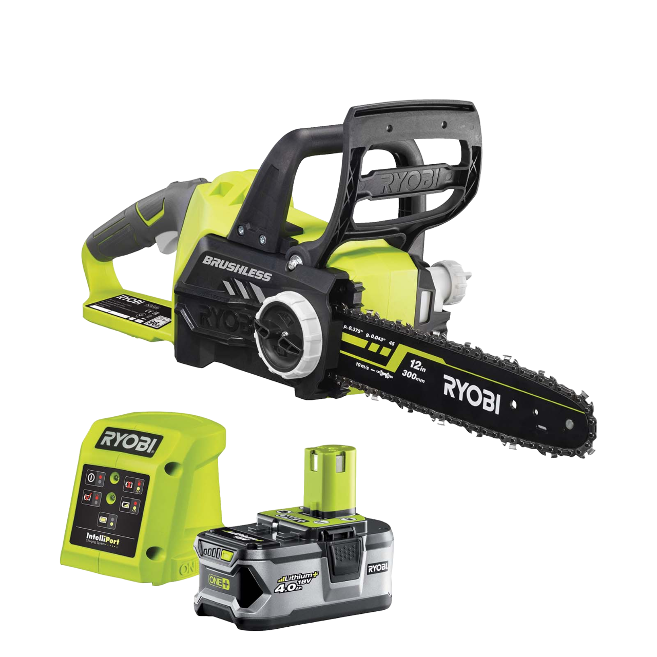 Ryobi RCS1830-140B ONE+ 18V Kædesav med 4,0Ah batteri og lader