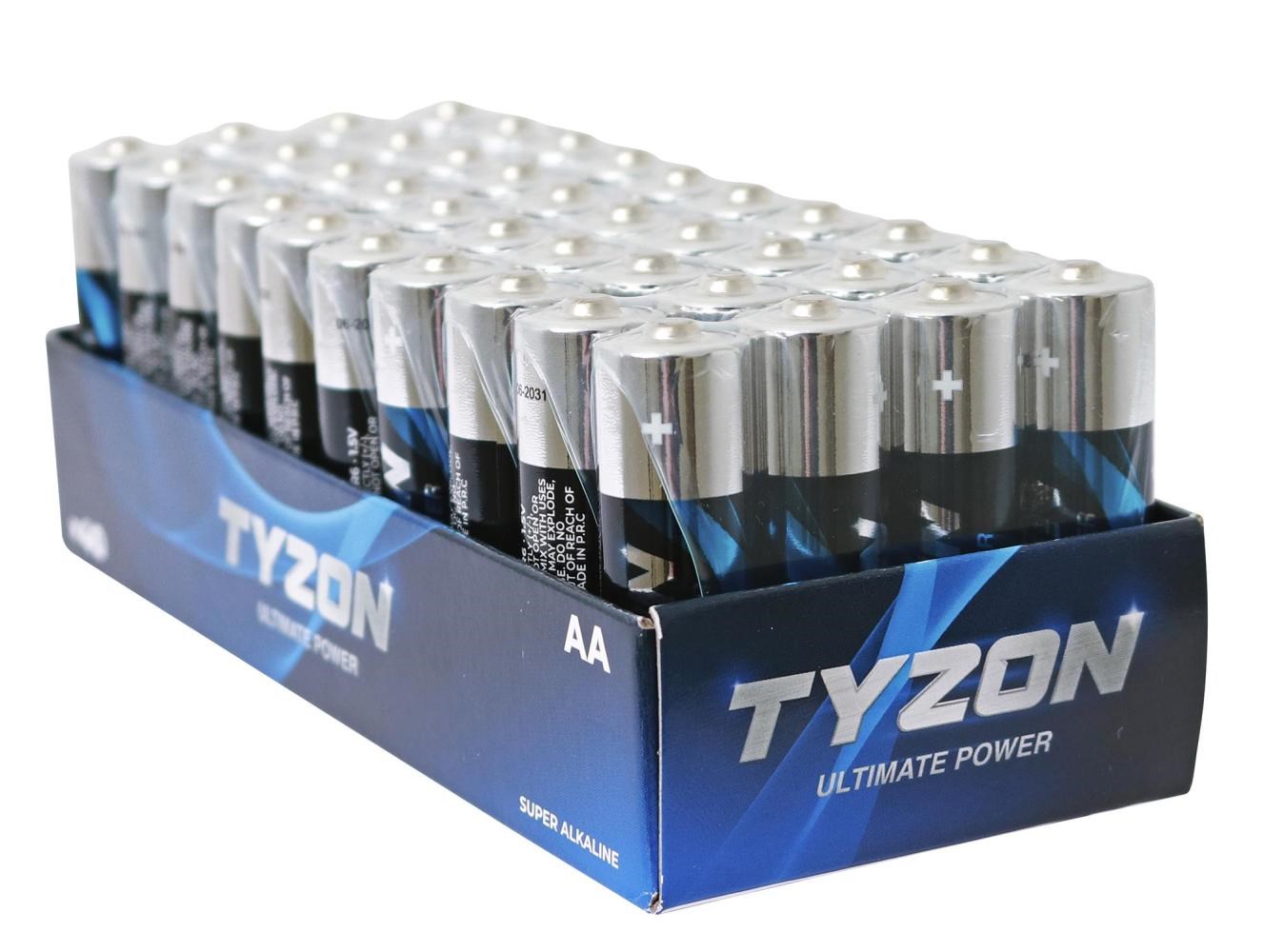 Tyzon AA Alkaline Batterier - 40 stk.