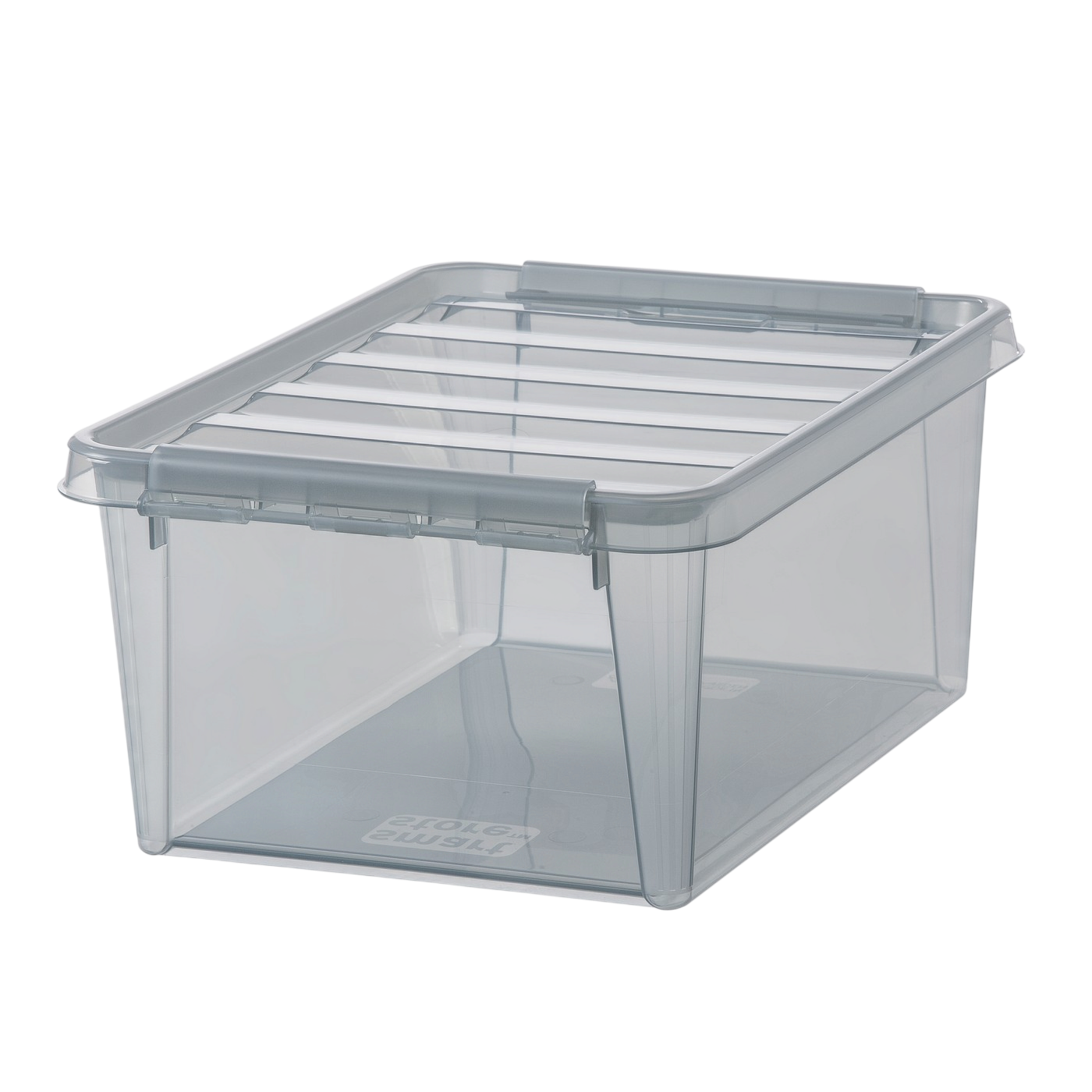 SmartStore Colour 14 L Opbevaringskasse med låg i grå transparent