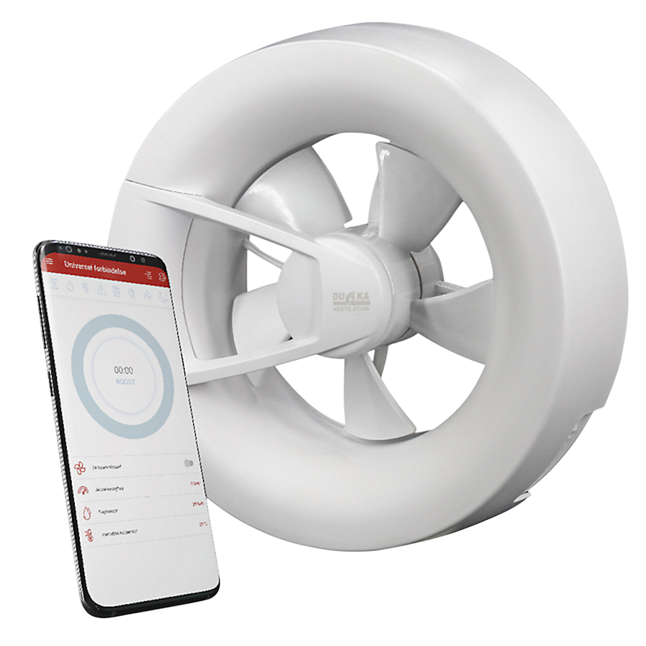 Duka S8 Ventilator med Wi-Fi i hvid