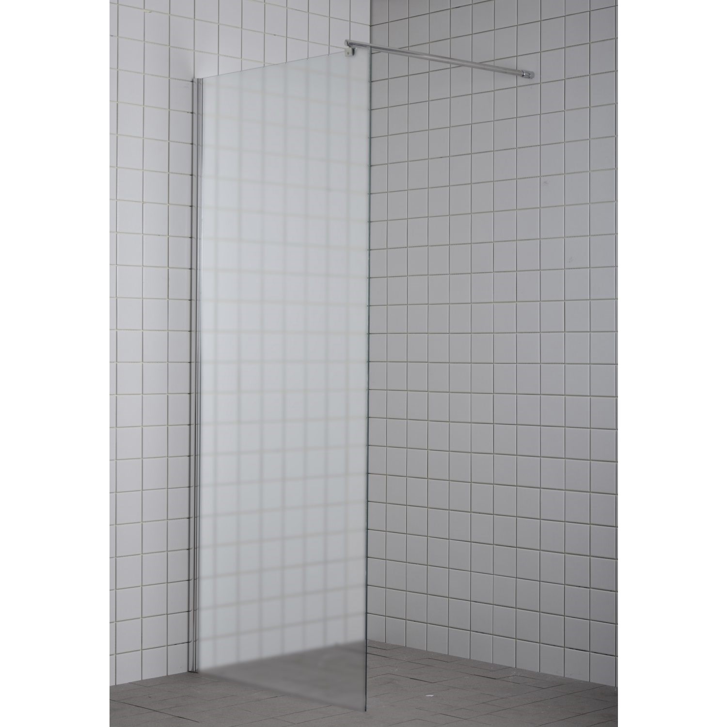 Milobad Glasvæg Bruseafskærmning – 90 cm Matteret glas