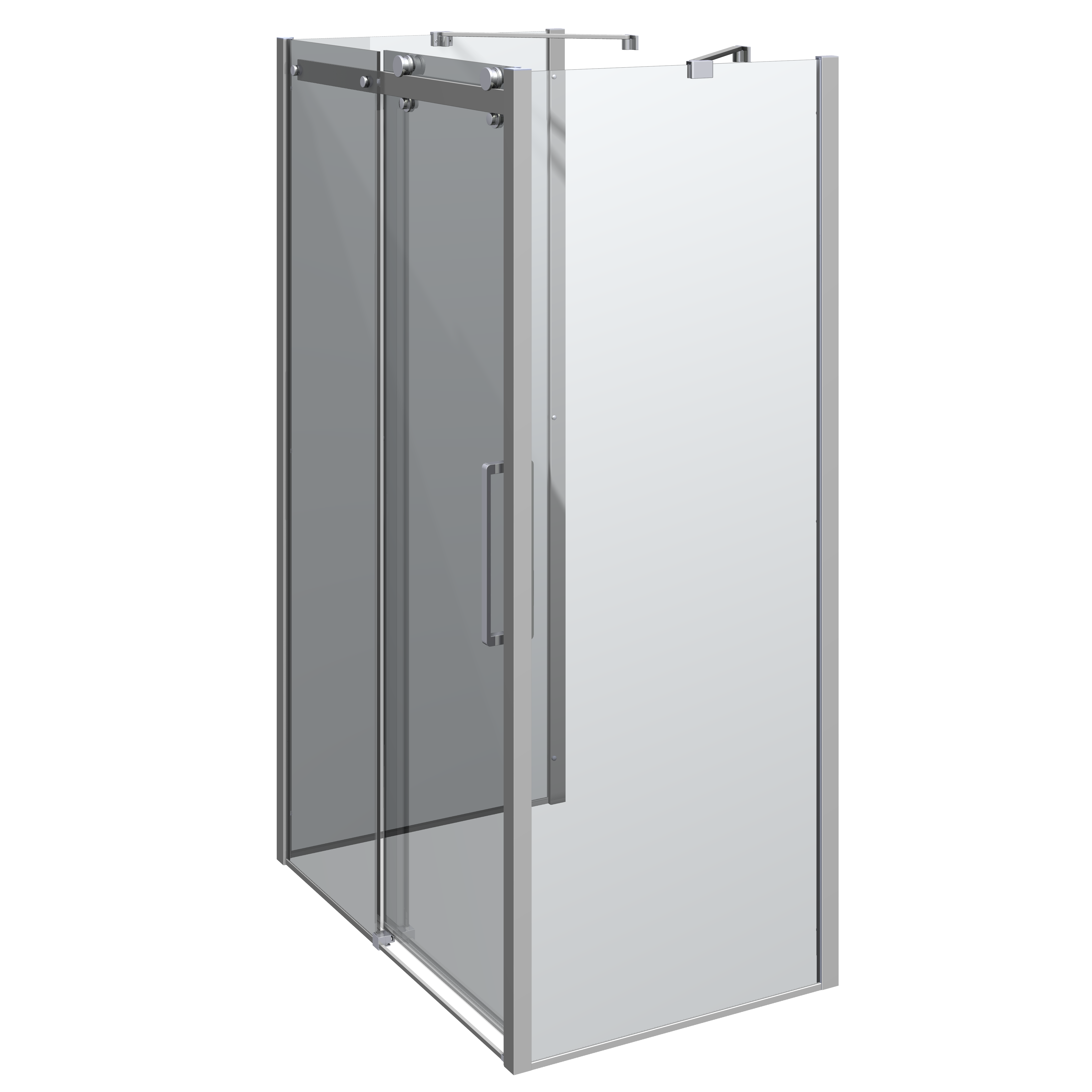 Scanbad Deluxe skydedør med 2 sidevægge vendbar 120x80 cm