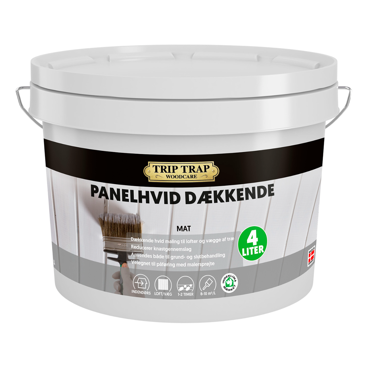 Trip Trap Panelhvid dækkende hvid - 4 liter