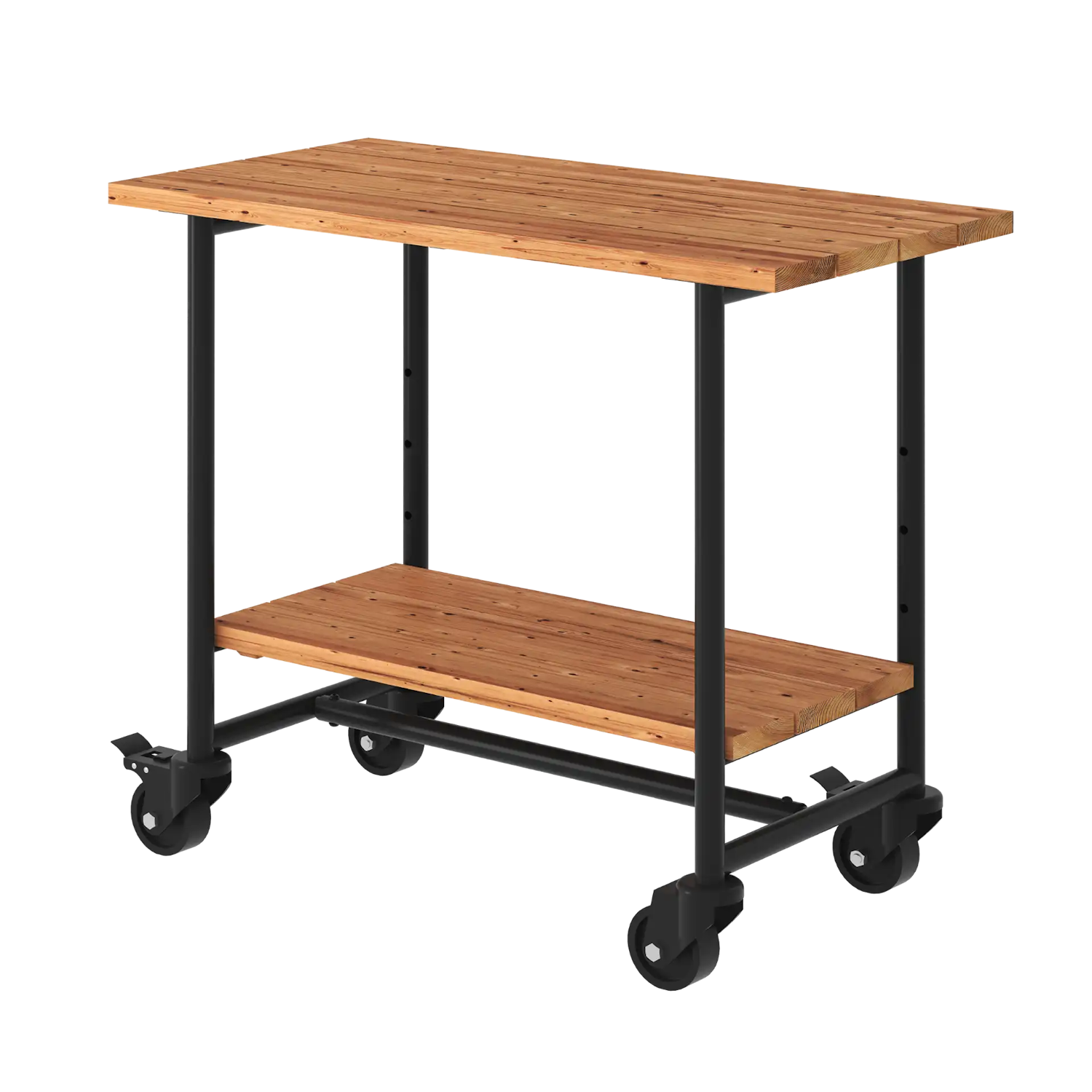 Plus Urban Picnic plante/grillbord med 1 hylde i ThermoWood/sort stel