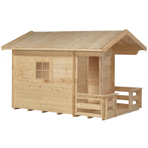 Plus Legehus med grundmål 182×161 cm + 72 cm terrasse - Ubehandlet