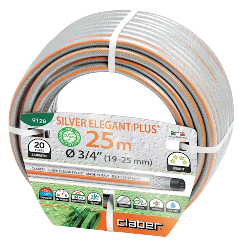 Claber Silver Elegant Plus vandslange 1/2" rulle - 25M