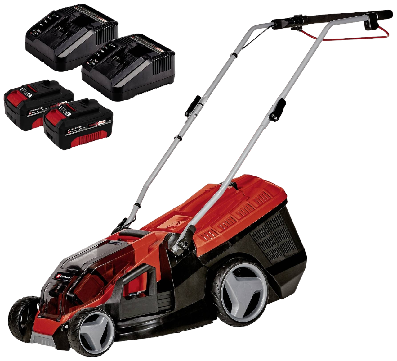 Einhell GE-CM 36/36 Li Plæneklipper med 2 stk. 4,0Ah batteri og 2 stk. lader
