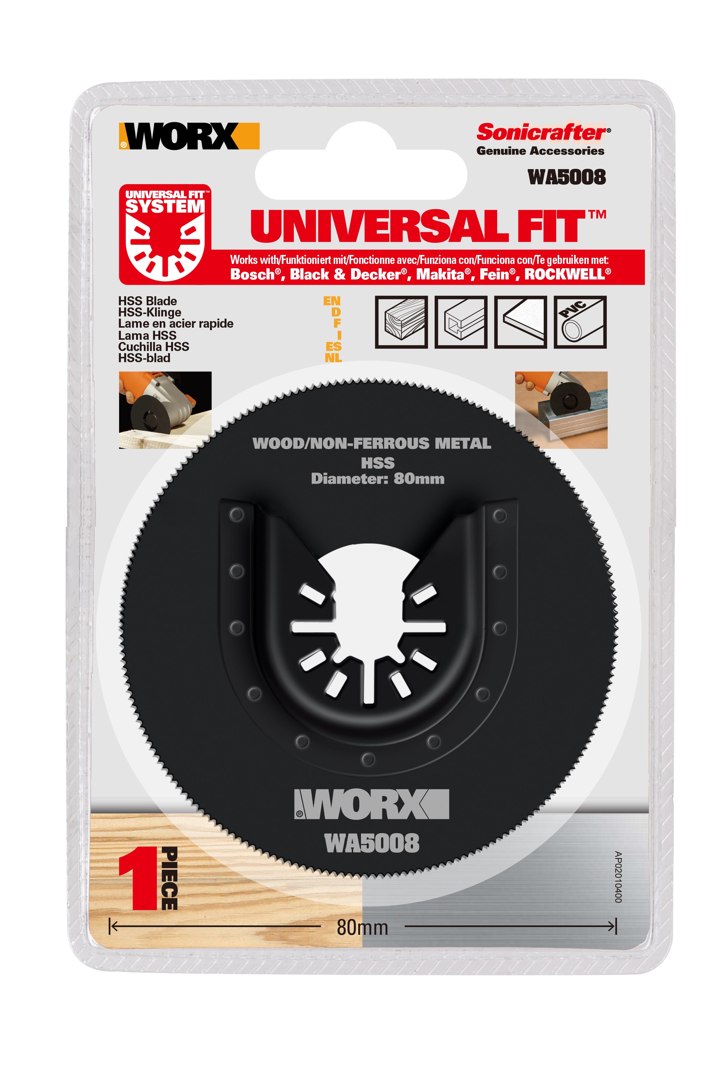Worx WA5008 HSS Ø80mm rundsavsklinge til træ