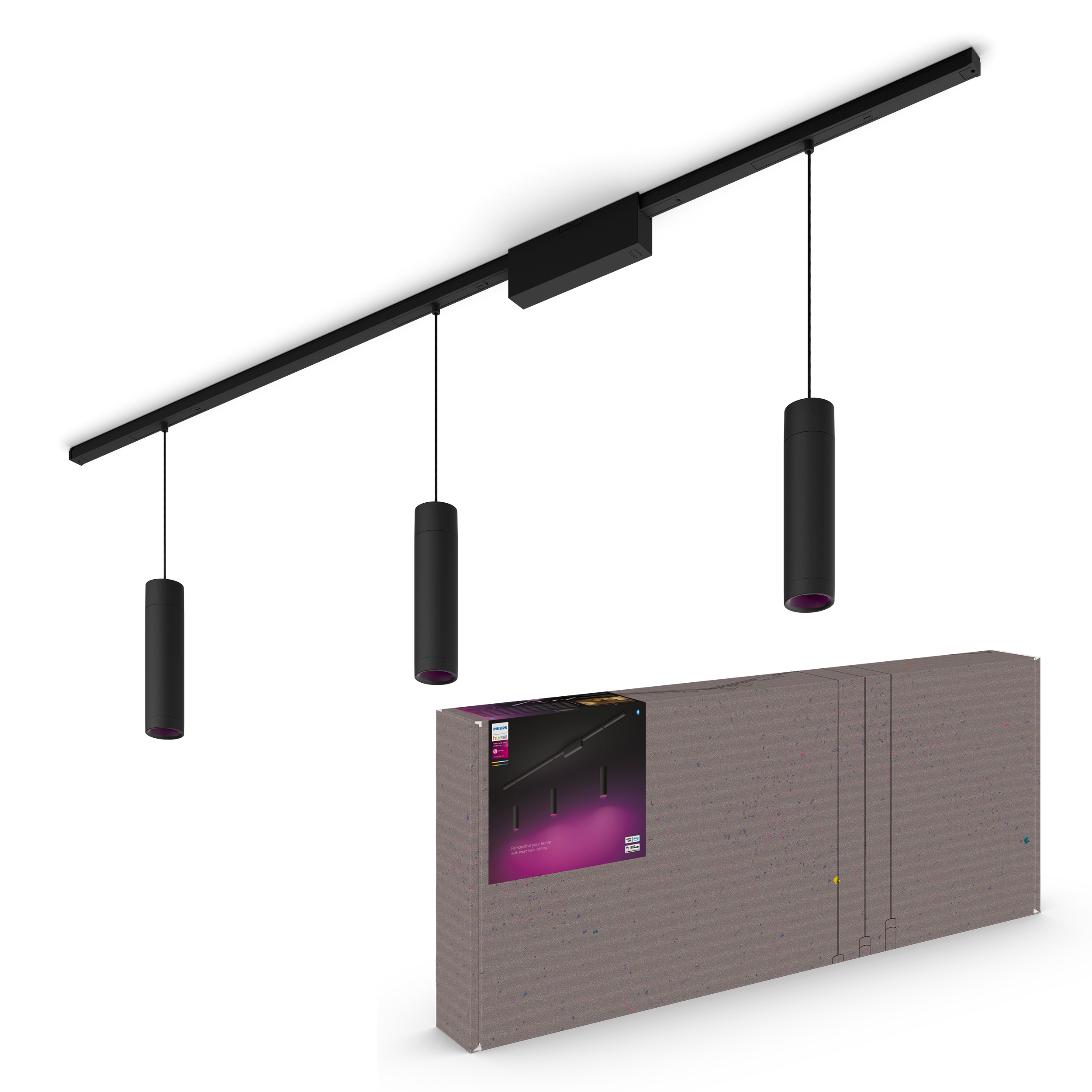 Philips Hue Perifo Loft WCA Lysskinnesæt 3 pendel i sort