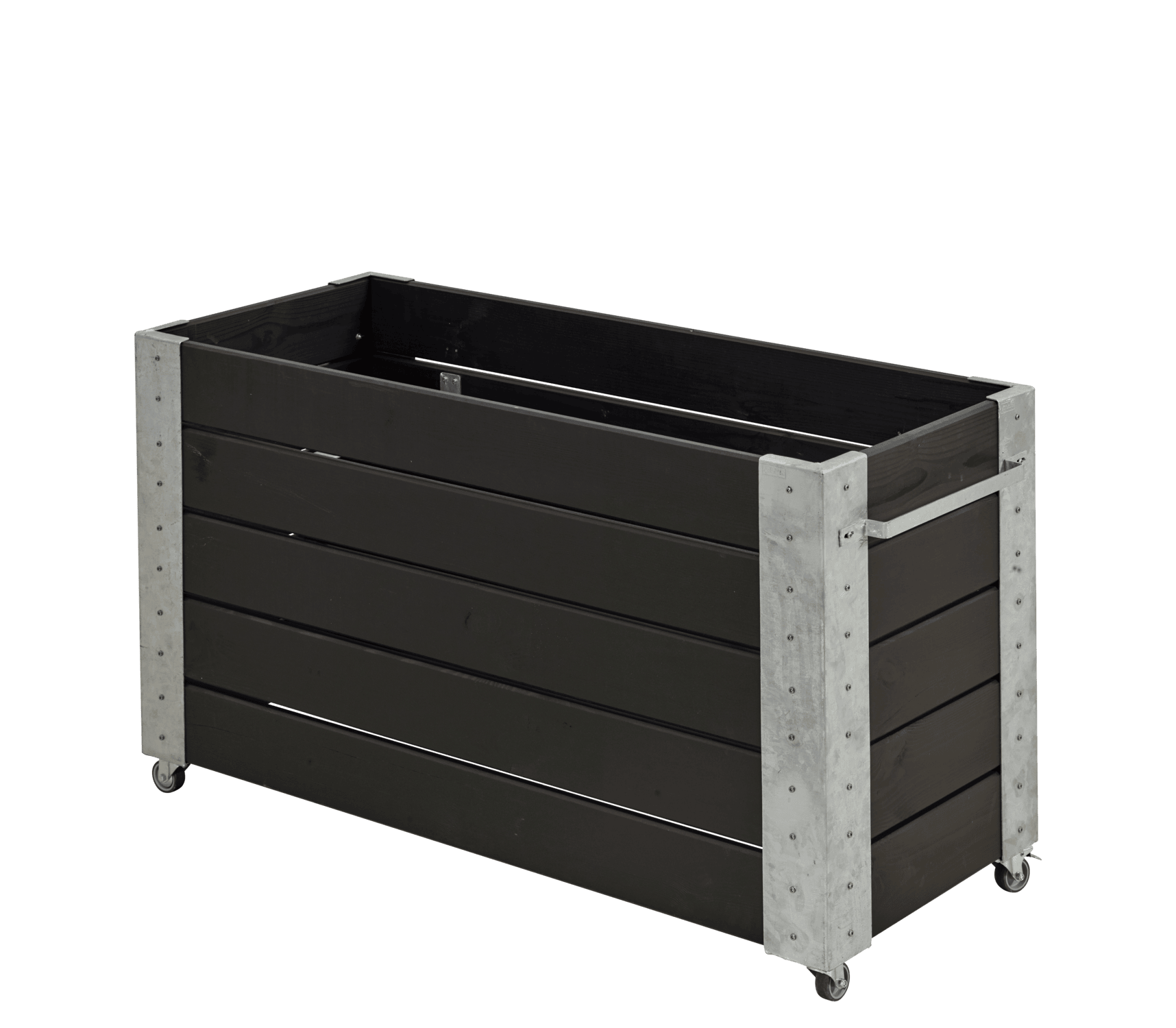 Plus Cubic Blomsterkasse med hjul 50×120×70 cm - Sort
