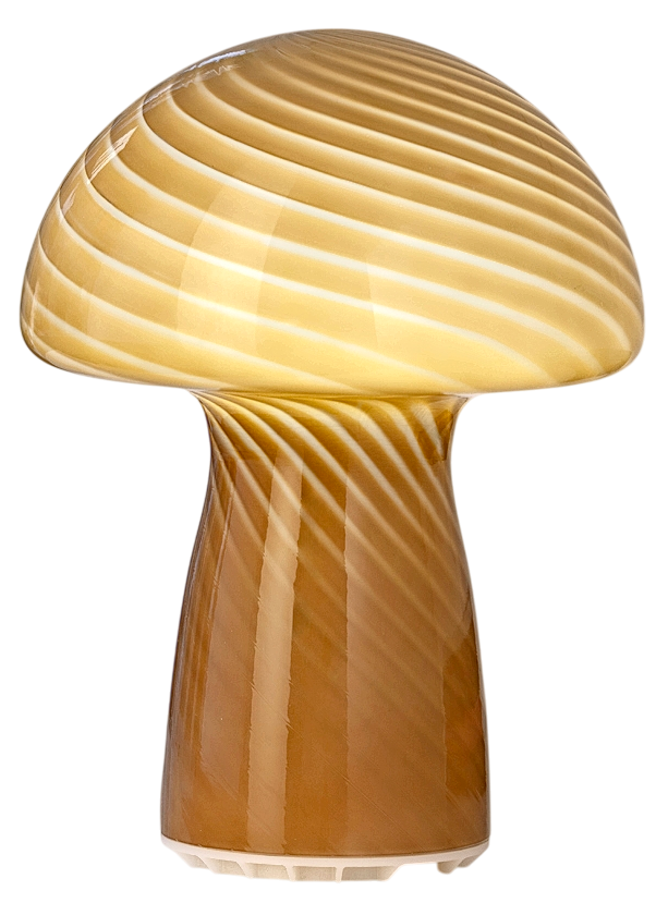 Veli Line VL 41066 Stripe Mushroom Lamp i beigebrun med riller