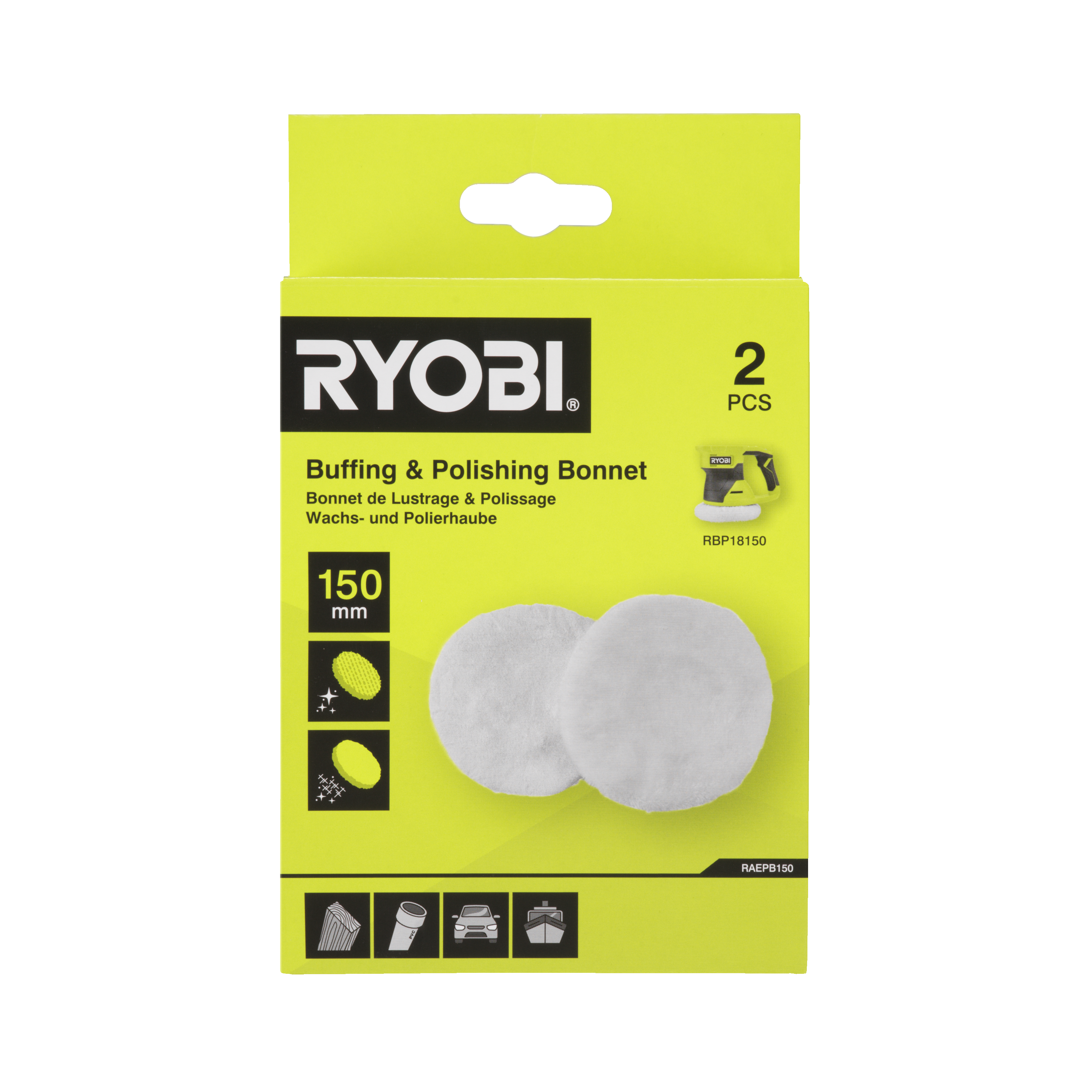 Ryobi RAEPB150 Polerhætter - 2 stk.
