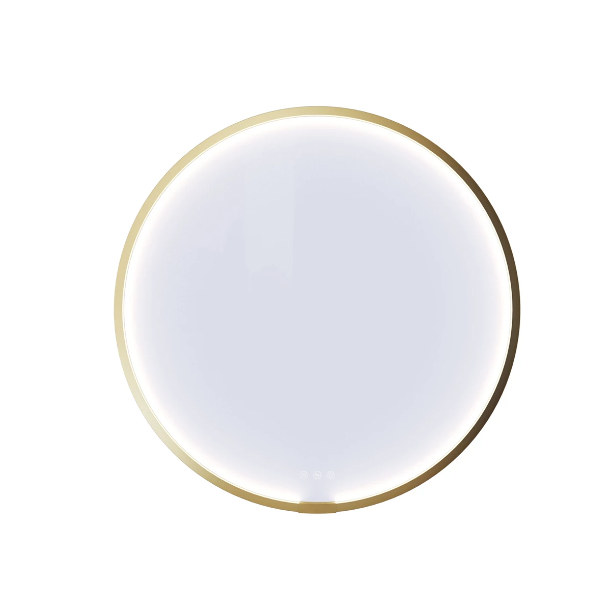 Scanbad Moon rammespejl med lysstyring ø75 cm - messing