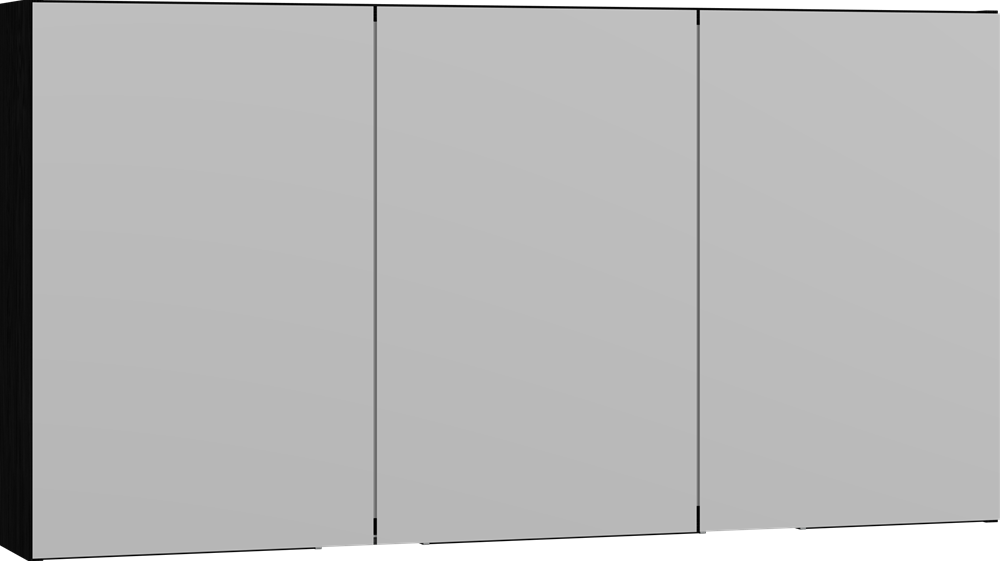 Scanbad Multo+ Select spejlskab 64x120 cm m/3 låger u/lamper - sort