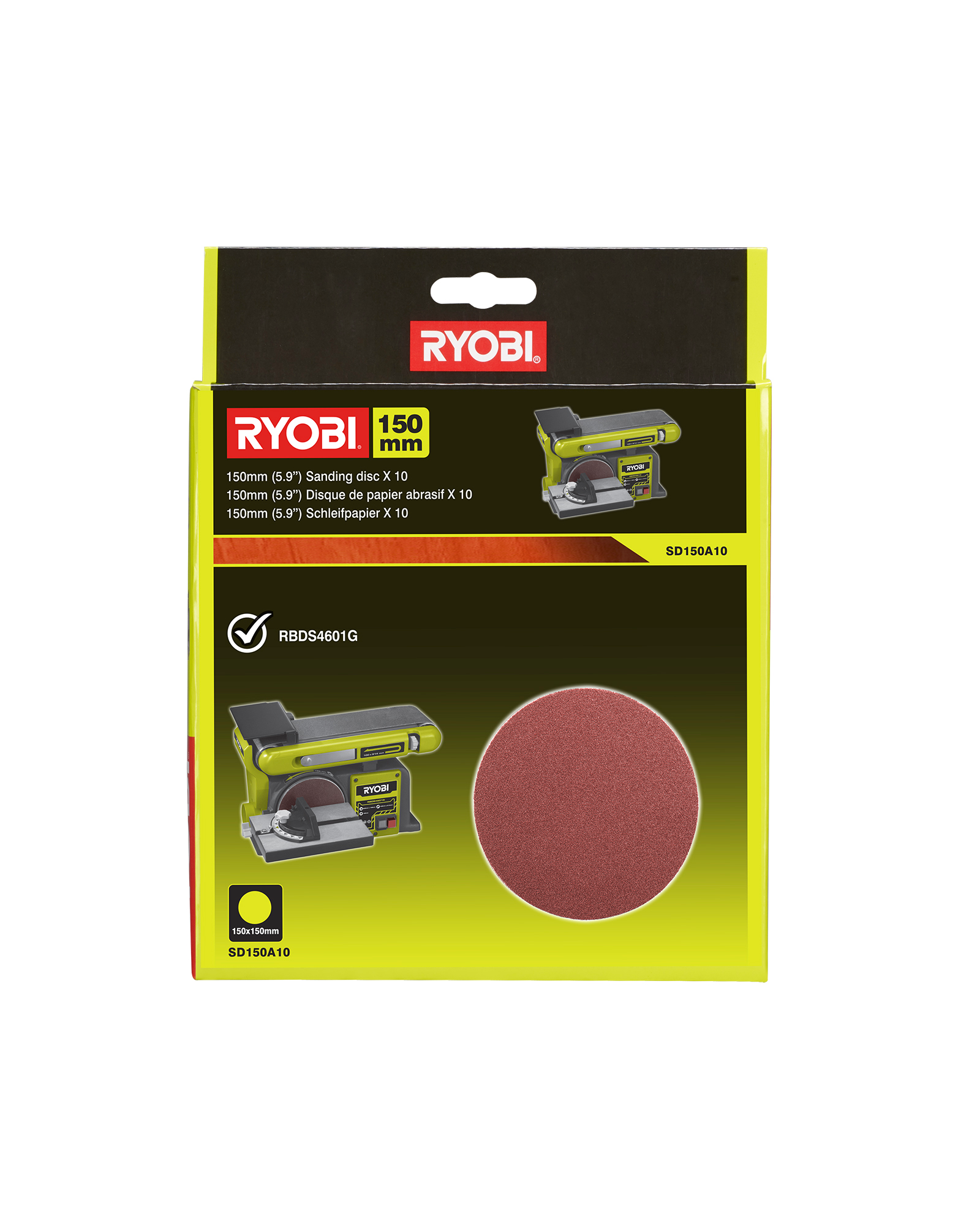 Ryobi SD150A10 Slibeskive til stationær bånd/skive-slibemaskine 150 mm - 10 stk.