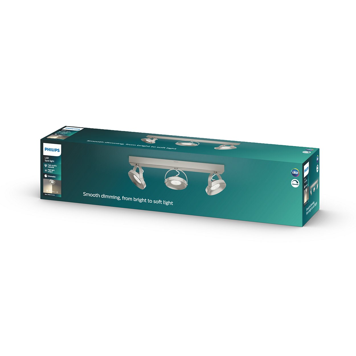 Philips myLiving Spur tredobbelte LED spot i mat krom - 533131716